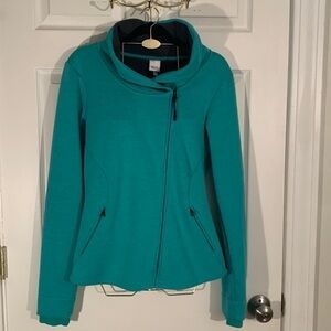 Bench Blueish-Green & Gray Asymmetrical Zip Up Jacket Size L